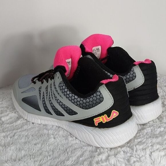Fila Gray/Pink Lace-up Running Shoes - Picture 2 of 8